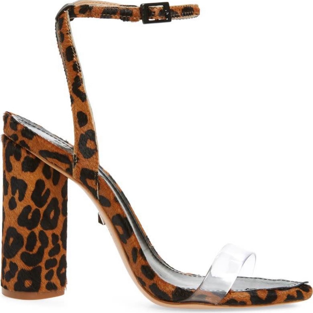 SCHUTZ Elenita Genuine Calf Hair Sandal leopard tiger animal print heels 35